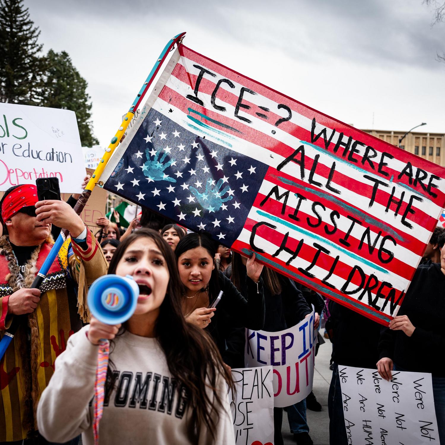Student Lead ICE Out Protest Wyoming